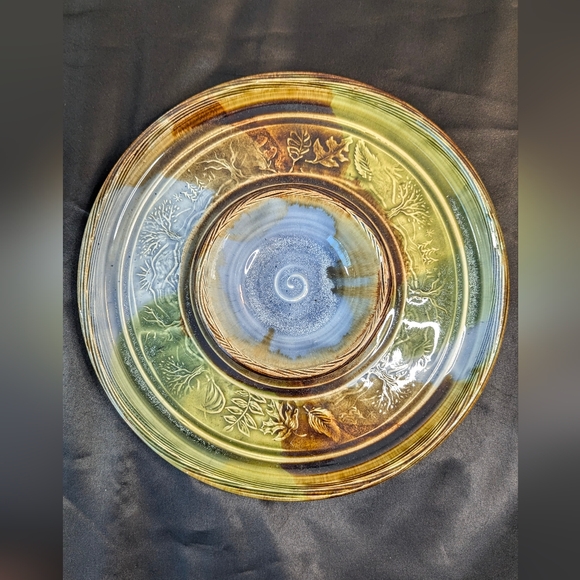 L F Long Laurey Faye pottery chip dip platter leaf leaves Hazelwood Pottery NEW - Picture 4 of 7